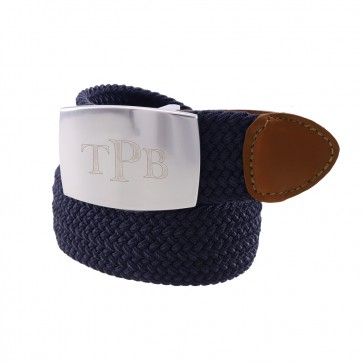 Signet Traditional Monogram Braided Stretch Belt