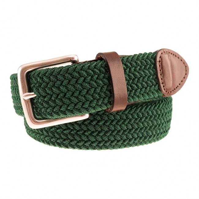 Accessories - Golf Braided Stretch Belt - Green