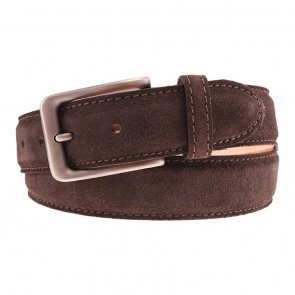 Kent Briar Brown Chocolate Suede Leather Belt