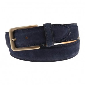 Kent Navy Blue Suede Leather Belt
