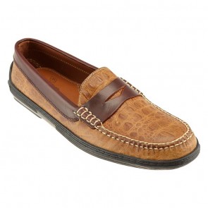 Khaki Alligator Gain Leather Key West Loafer