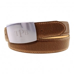 Signet Traditional Monogram Calfskin Leather Belt (Cut to Size)