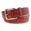 Travis Moc Alligator Grain Belt-Sport Rust with Blue Edge