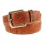 Travis Moc Alligator Grain Belt-Sport Rust with Khaki Edge